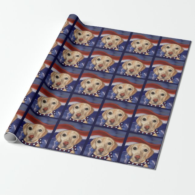 PAPEL DE PRESENTE LABRADOR RETRIEVER            (Desenrolado)