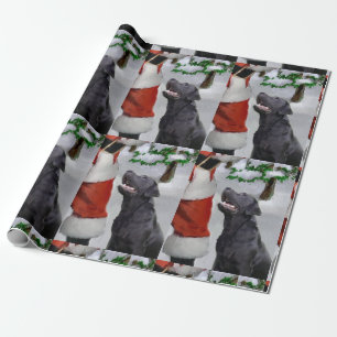 Papel De Presente Labrador retriever acredita o Natal