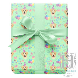 Papel De Presente Labrador Retriever Birthday Gift Wrapping Paper