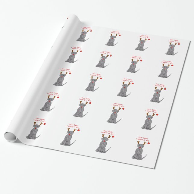 Papel De Presente Labrador retriever caro Papai noel…. (Desenrolado)