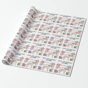 Papel De Presente Labrador Retriever Lab Creme Animado de Aniversári