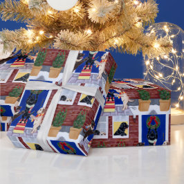 Papel De Presente Labradores de diversão de Natal