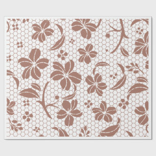 Papel De Presente "Lace & Petal" Padrão Floral Elegante Presente