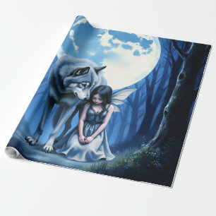 Papel De Presente Laço ao Luar – O Lobo e a Fada Gótica.  