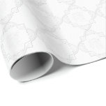 Papel De Presente Laço branco elegante<br><div class="desc">Um design bonito com um teste padrão branco do laço do quartrefoil.  Aperfeiçoe para casamentos ou toda a ocasião especial.</div>