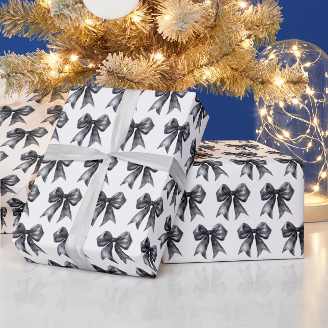 Papel De Presente Laço Coquete Preto (Feriados)