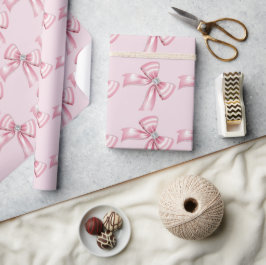 Papel De Presente Laço Coquete Rosa Brilho 1º
