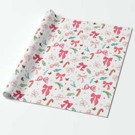 Papel De Presente Laco de Natal elegante e padrão de doces