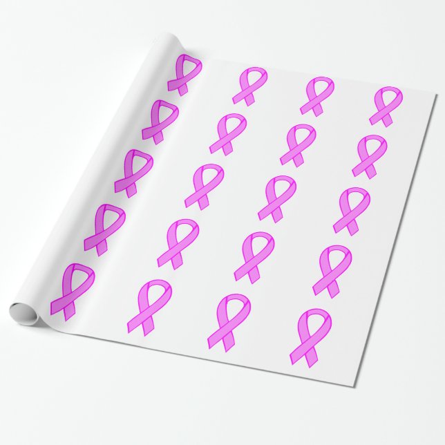 Papel De Presente Laço do Câncer de Mama (Desenrolado)
