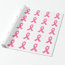 Papel De Presente Laço Rosa - Conscientização sobre o Câncer de Mama