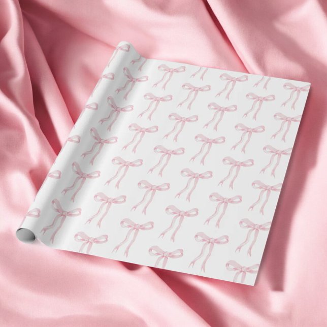 Papel De Presente Laço Rosa Coquette Amarrando O Nó (Criador carregado)