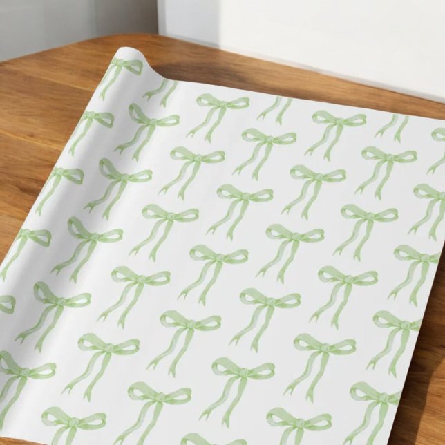 Papel De Presente Laço Verde Coquete Amarrando O Nó (Criador carregado)