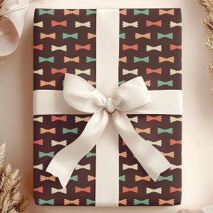 Papel De Presente Laços Borboleta Hipster Retro Tendência Padrão