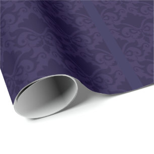 Papel De Presente Laços de Damasco Azul