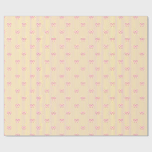 Papel De Presente Laços de Fita Balletcore Amarelo Sol