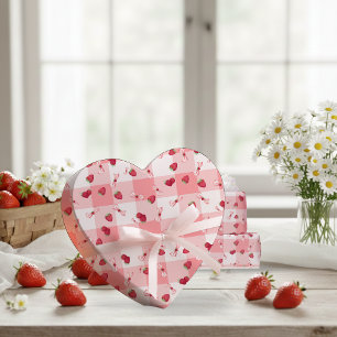 Papel De Presente Laços de Gingham Vermelho no Primeiro Aniversário