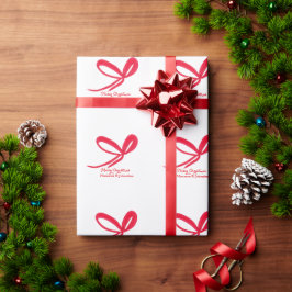 Papel De Presente Laços Vermelhos de Natal Desenhados à Mão