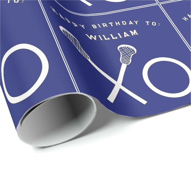 Papel De Presente Lacrosse Sports Birthday (Ponta do rolo)