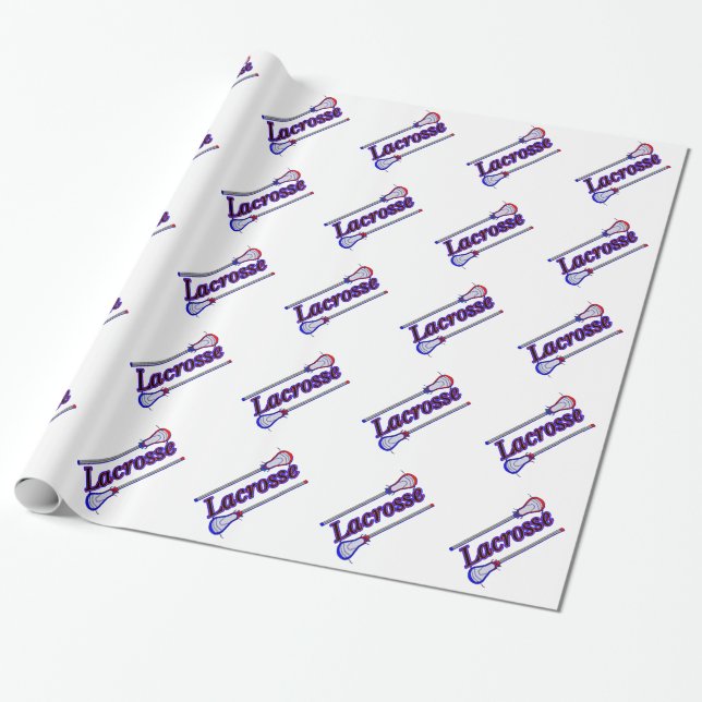 Papel De Presente Lacrosse Sticks (Desenrolado)