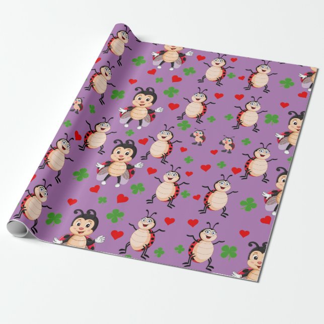 Papel De Presente Lady Bugs (Desenrolado)