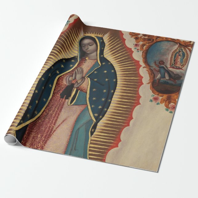 Papel De Presente Lady de Guadalupe, 1780, por Sebastian Zalcedo (Desenrolado)
