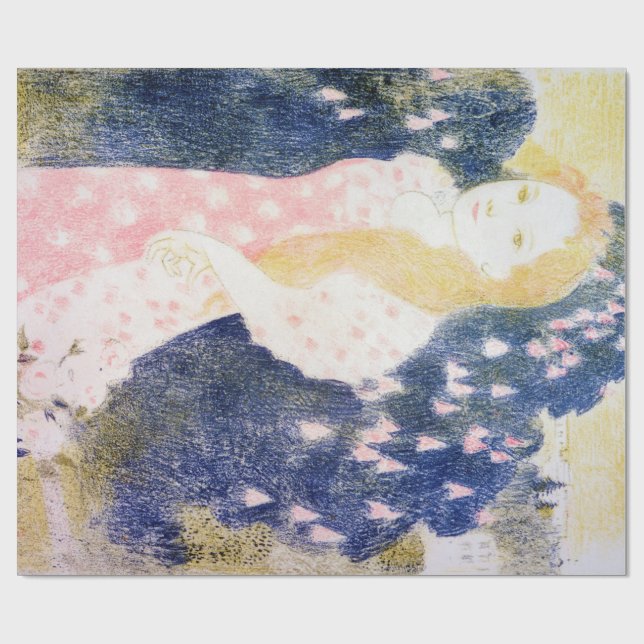 Papel De Presente Lady em vestido rosa, Maurice Denis (Aberto)