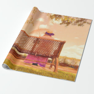 Papel De Presente Lady Vintage Antique Pastel Rosa Púrpura