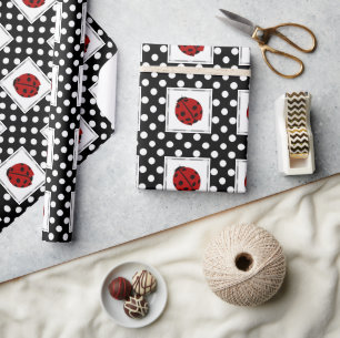 Papel De Presente Ladybug e Polka-dot Wrapping Paper