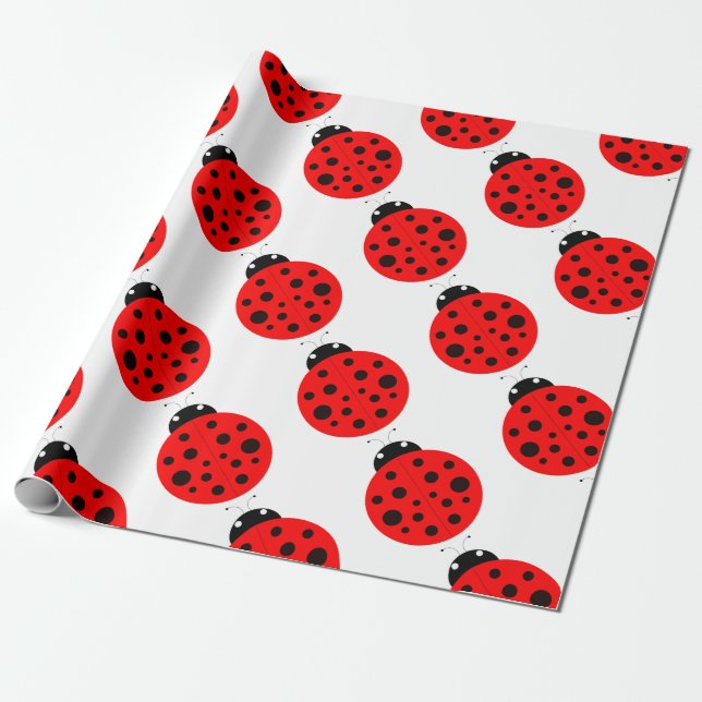 Papel De Presente Ladybug Pattern (Desenrolado)