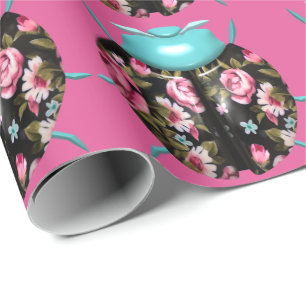 Papel De Presente Ladybug victorian vintage rosa cor-de-rosa fofo