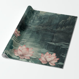 Papel De Presente Lago de Lótus ao Luar (8)