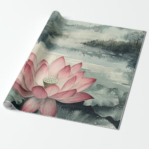 Papel De Presente Lago de Lótus ao Luar (9)