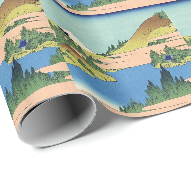 Papel De Presente Lago Hokusai Hakone na província de Sagami (Ponta do rolo)