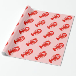 Papel De Presente Lagosta no rosa