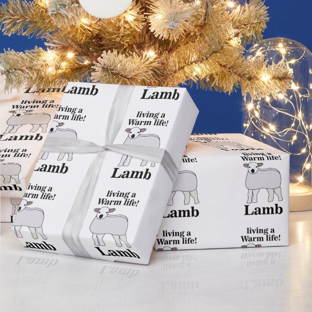 Papel De Presente Lamb Vivendo Uma Lâmpada Quente Engraçada (Feriados)