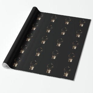 Papel De Presente Lâmpada Luz Iluminada Vintage Steampunk Art