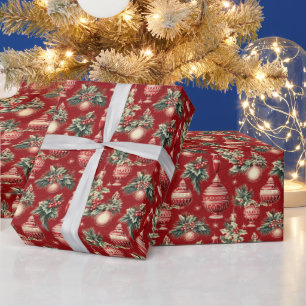 Papel De Presente Lâmpadas de natais vintages festivos