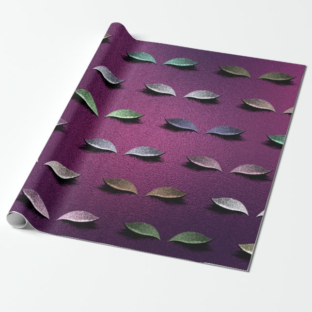 Papel De Presente Lâmpadas Luminosas Leves Lavanda Glas Plum (Desenrolado)
