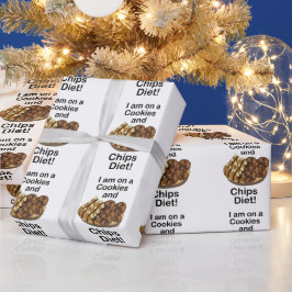 Papel De Presente Lanches Estou Em Dieta De Biscoitos E Salgadinhos