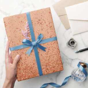 Papel De Presente Lantejoulas Falsas Laranja 