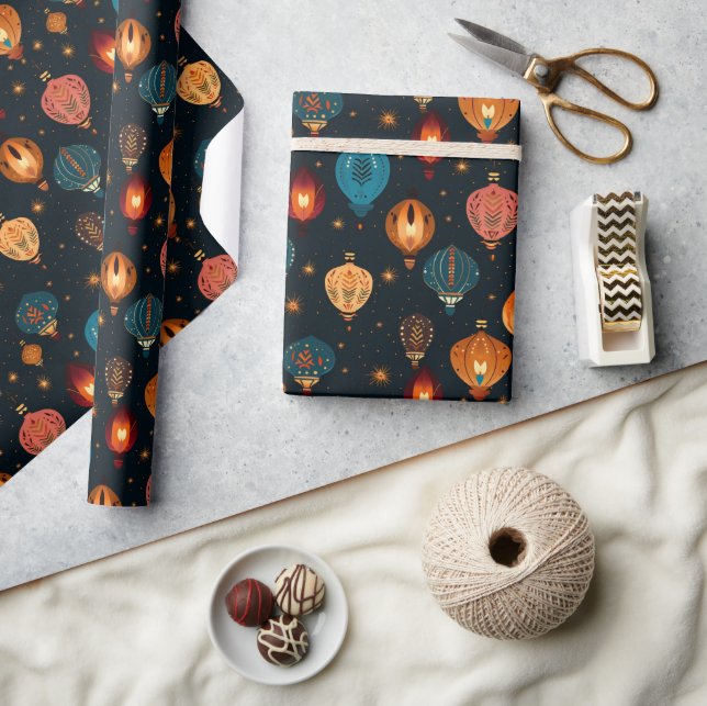 Papel De Presente Lanternas de Feriado Diwali  (Artesanato)