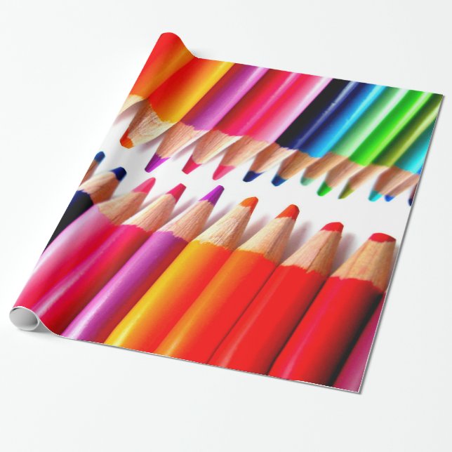 Papel De Presente Lápis coloridos (Desenrolado)
