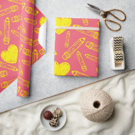 Papel De Presente Lápis e papel de moldagem sem costura na escola do