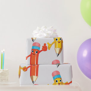 Papel De Presente Lápis felizes
