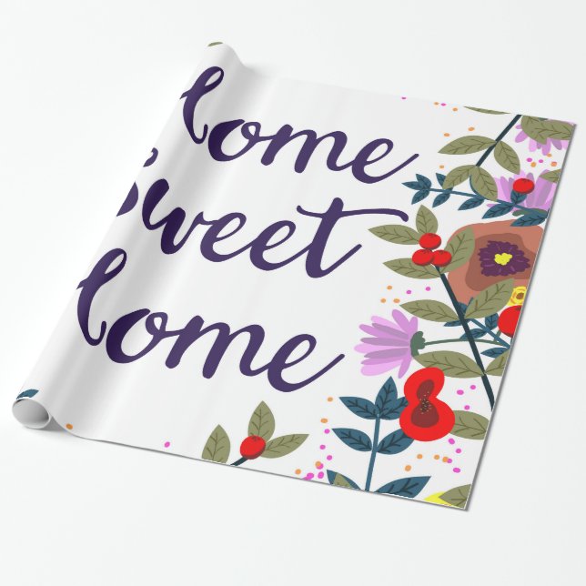 Papel De Presente Lar Doce Lar Recife Floral (Desenrolado)
