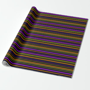 Papel De Presente Laranja Amarelo Azul Púrpura e Preto