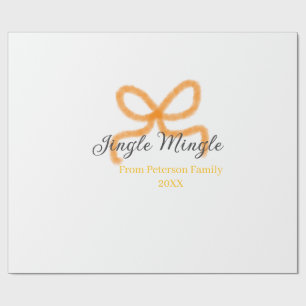Papel De Presente Laranja arco jingle Mingle retrô boho família namd