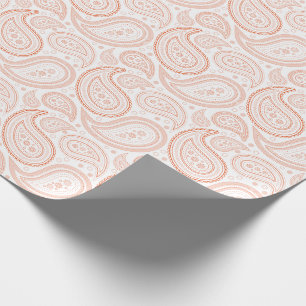 Papel De Presente Laranja brilhante de Paisley no papel de