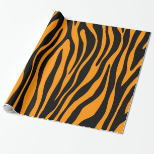Papel De Presente Laranja de Princeton Estampa de Zebra