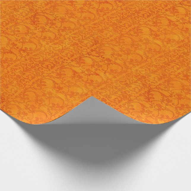 Papel De Presente Laranja do damasco do outono (Ponta)